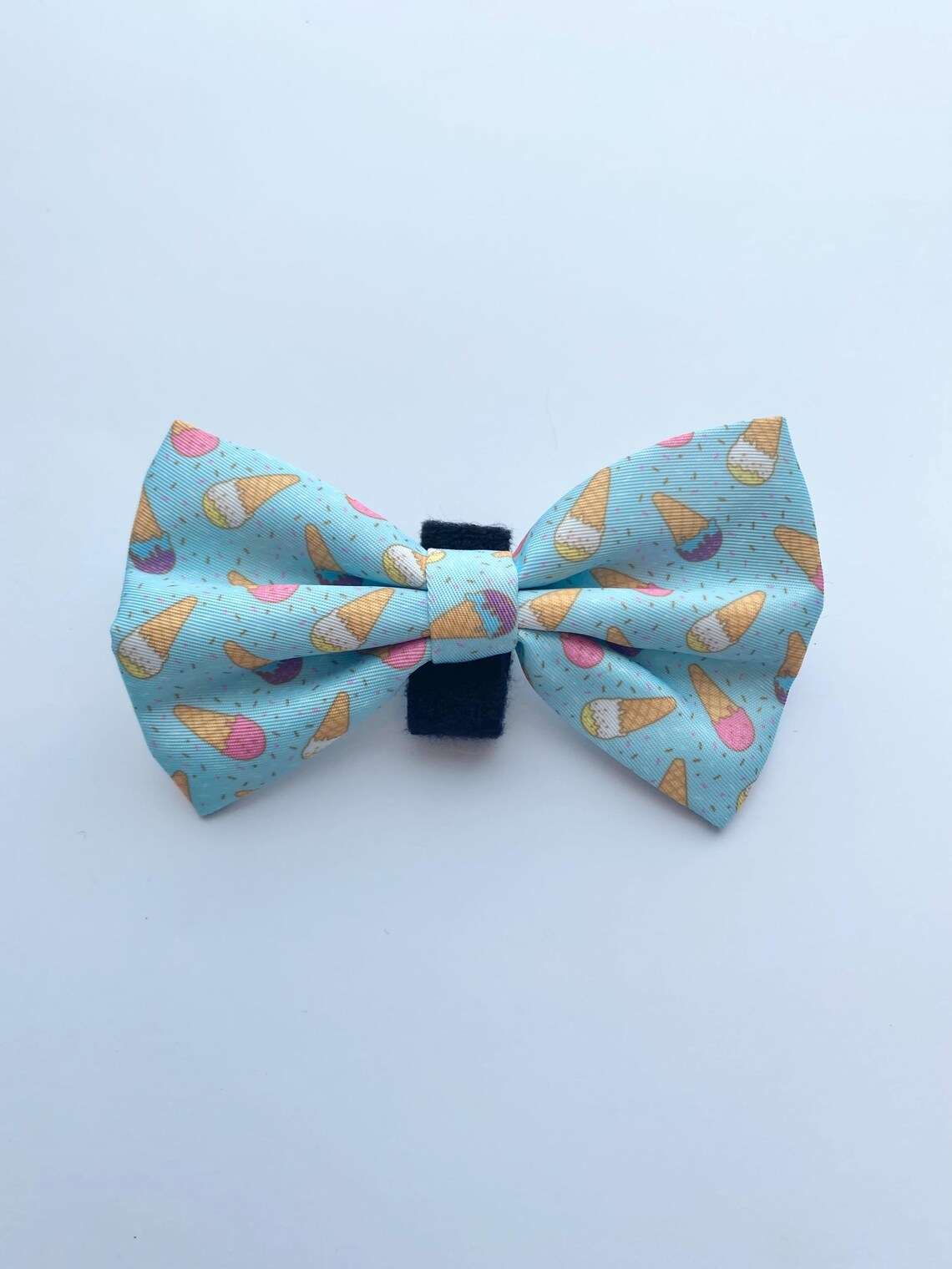 Dog Bow Tie | Ice Cream Design Bow Tie For Dog Collars | Blue Summer Scoops Haus of Woof UK Puppy Accessories
