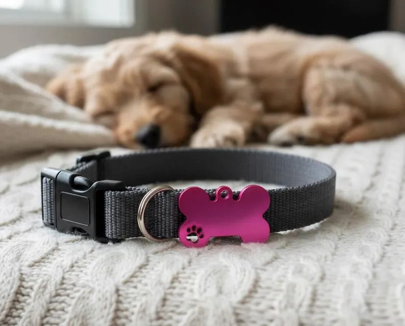 EMF Protection Pet Tag – Dog & Cat Collar Pendant for EMF Shielding - Pink - Image 2