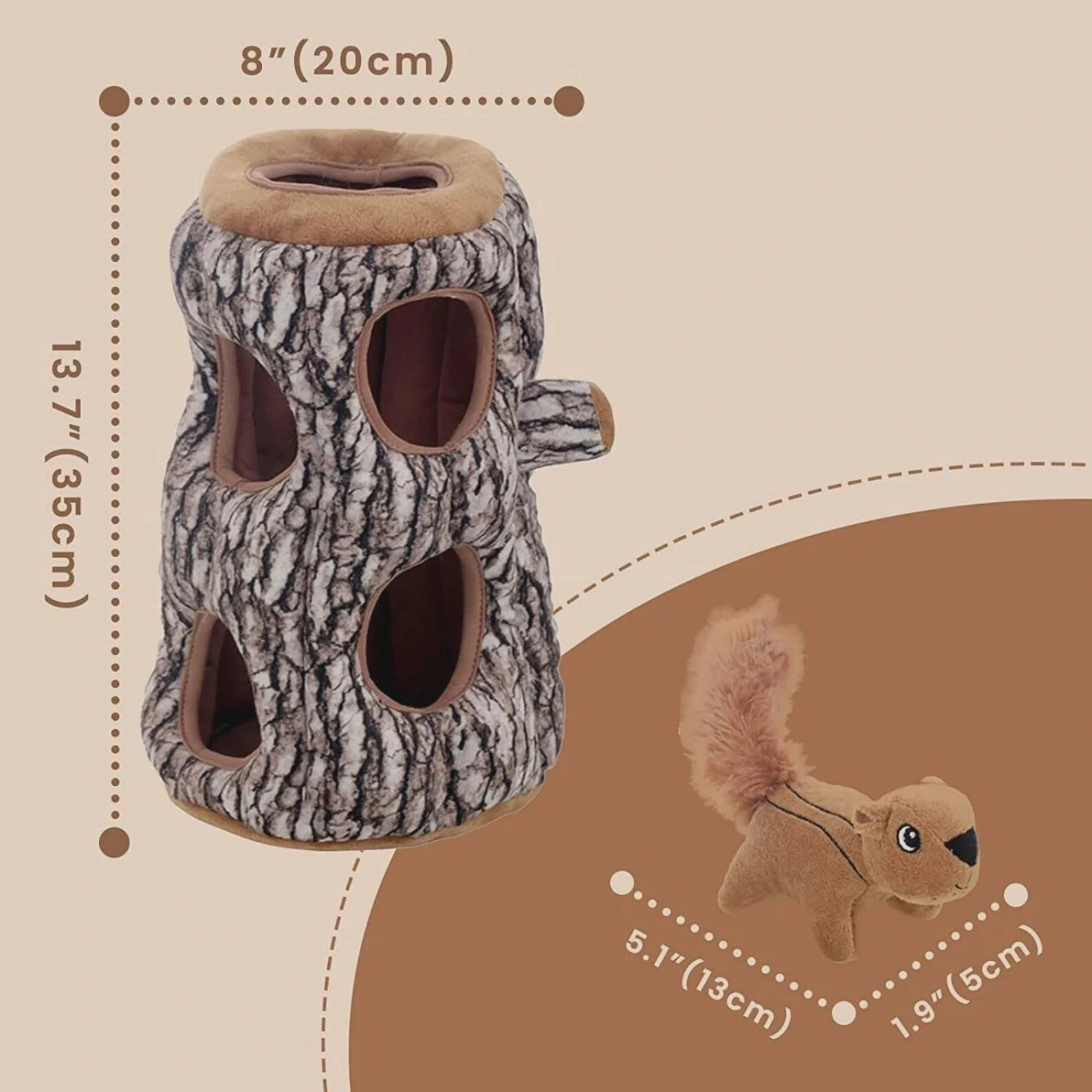 Hidden Squirrel Plush Dog Toy - Image 3